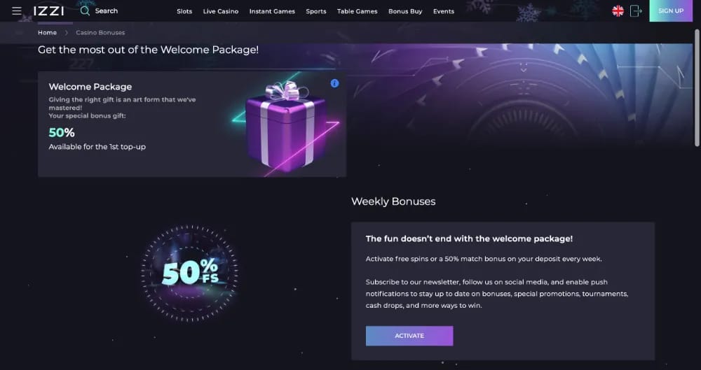 Gambling company site - izzicasino-site